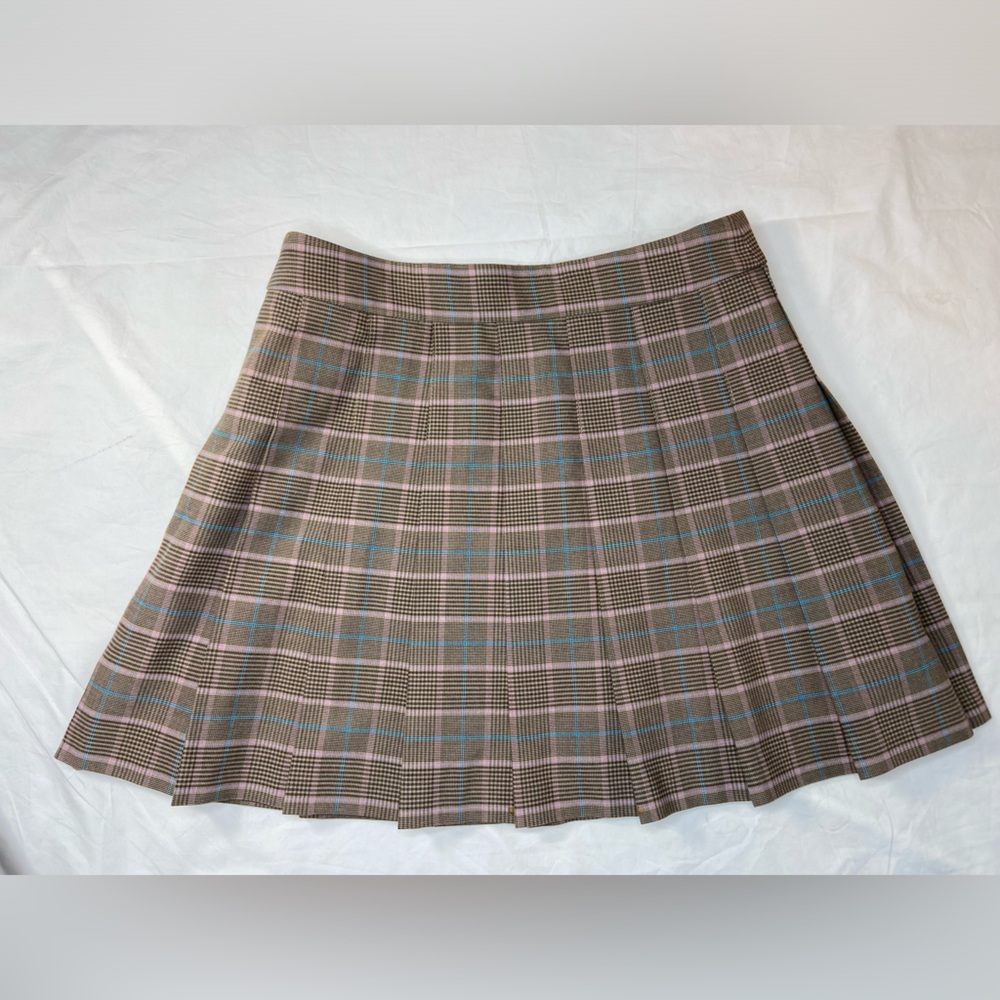 Aritzia Sunday Best Plaid Pleated A-Line Skirt Lined size 4